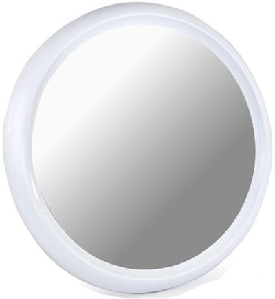 Toyma Ronde wandspiegel / badkamer spiegel - wit - kunststof - Dia 60 cm - spiegel voor hal - badkamer - toilet