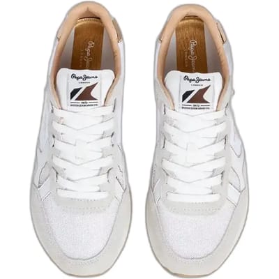 Pepe Jeans Brit Spiegel Leren Sneakers