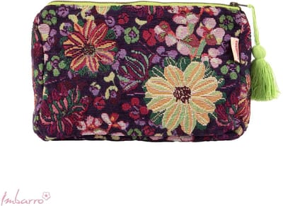Imbarro - Pouch - Toilettas - Beautybag - Violet - Jaquard - 35x20cm
