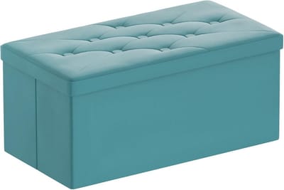 Opbergbank - Opvouwbare kruk - Woonkamer Organisatie - Luxe fluwelen stof - 76 x 38 x 38 cm - Groen