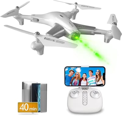 SnelShoppen - Drone met Optische Stroompositioneringstechnologie - Vliegtijd 40 Minuten - Stabiele Vlucht - HD Video's en Foto's - Beginners Drone Cad