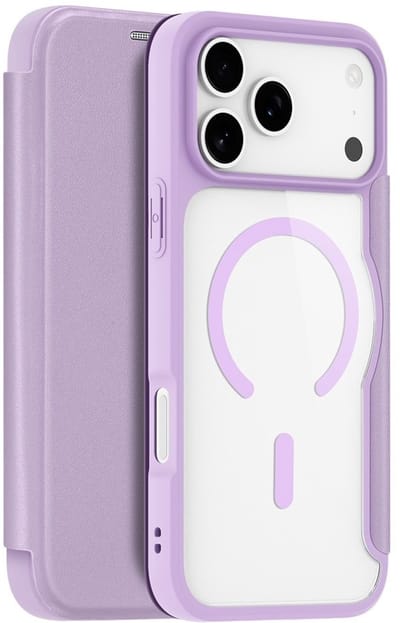 Dux Ducis Hoesje - Geschikt voor iPhone 17 Pro Hoesje - Dux Ducis Skin X Pro Series Book Case - MagSafe Compatible - Lavendel