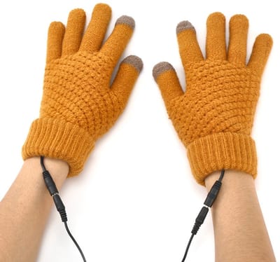 Handschoenen - Usb-Verwarmde Handschoenen - Warme Winterhandschoenen - Winterhandschoenen - Touchscreen-Handschoenen - Handwarmers voor Mannen - Vrouwen - Wasbare Brei - Handschoenen voor Binnen en Buiten - Geel