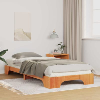vidaXL - Bedframe - Bruin - 80 - x - 210 - cm - Massief - grenenhout