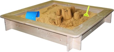 Houten Zandbak 120x120 cm met Ventilatie- en Beschermhoes voor Kinderen 3-5 Jaar