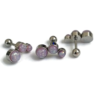 Aramat Jewels | Piercings | Roze Opaal Helix Piercing oor | | | |14mm | Staal | Volwassenen | Verkleurd niet