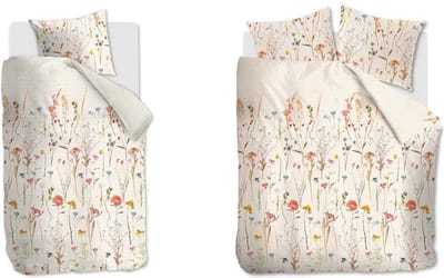 Ariadne at Home Flowered Dekbedovertrek - Eenpersoons - 140x200/220 cm - Off-white