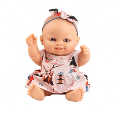 Paola Reina Puppegie Sara babypop blank meisje met blauwe ogen 21cm