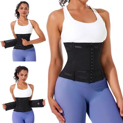 Verstevigende Taille Trainer voor Fitness en Sport, Corset voor Mannen en Vrouwen, Zwart, Ideaal voor Buikvet en Lichaamsvormgeving