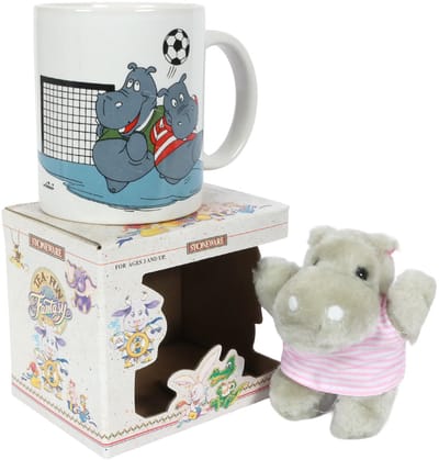 PIA Soft Toys - Nijlpaard mok met pluche - 10 cm