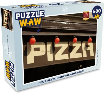 Puzzel Pizza restaurant uithangbord - Legpuzzel - Puzzel 500 stukjes
