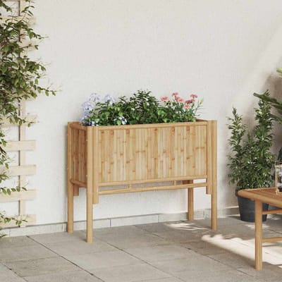 vidaXL - Verhoogd - bed - Bruin - 90 - x - 35 - x - 70 - cm - Bamboe
