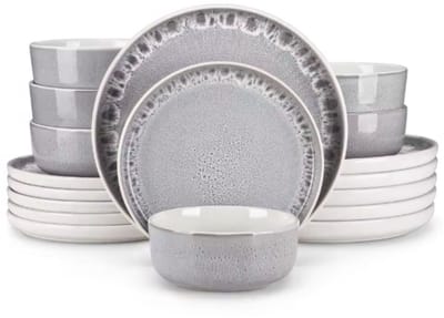 Verissa Serviesset - 18 delig - 6 persoons - Grijs - Dinerborden - Bordenset - Diepe borden - Ontbijtborden - Servies - Keukenservies