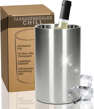 Dubbelwandige Flessenkoeler - Wijn, Champagne, Bier Koeler in Roestvrij Staal - Ideaal Cadeau voor Drankliefhebbers