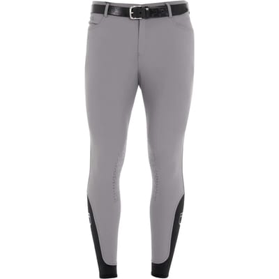 Equestro Heren Slim Fit Zomer Rijbroek Knie Grip XS Frost Grey
