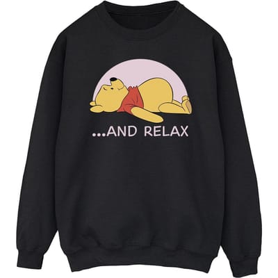 Disney Heren Winnie The Pooh Relax Sweatshirt (Zwart)