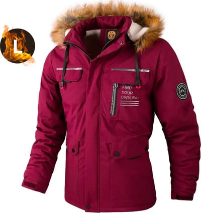 Livano Winterjas Voor Heren - Parka - Winter - Jas - Volwassen - Rood - Maat L
