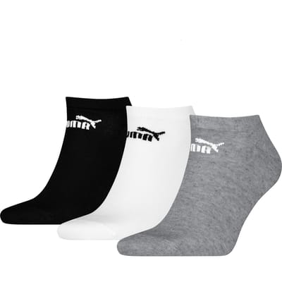 Puma Trainingssokken met logo voor volwassenen (pak van 3) (Zwart/Wit/Grijs)