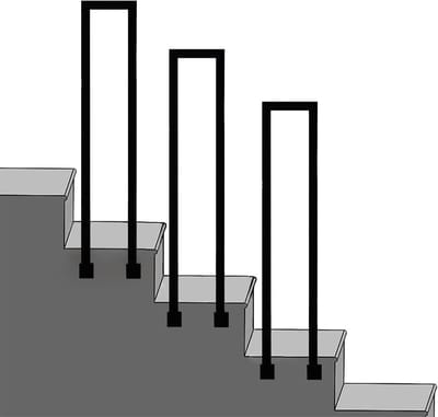 Trapleuning Buiten - Veiligheidsgreep - Veilig Traplopen - Stevig Smeedijzer - 55cm - Zwart