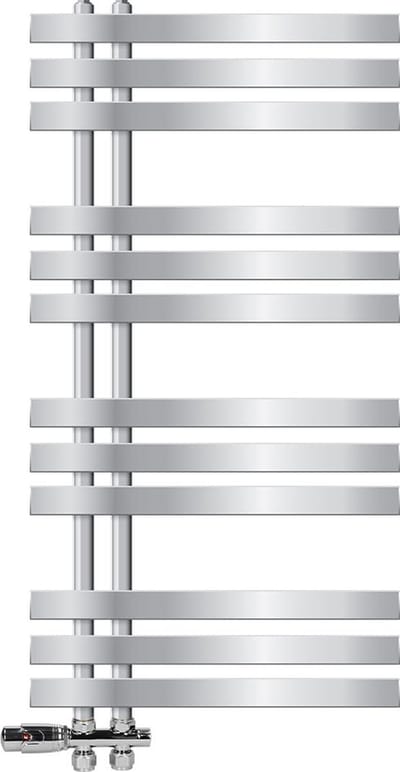 Badkamer radiator middenaansluiting 500x1000 mm chroom met onderaansluitset LuxeBath
