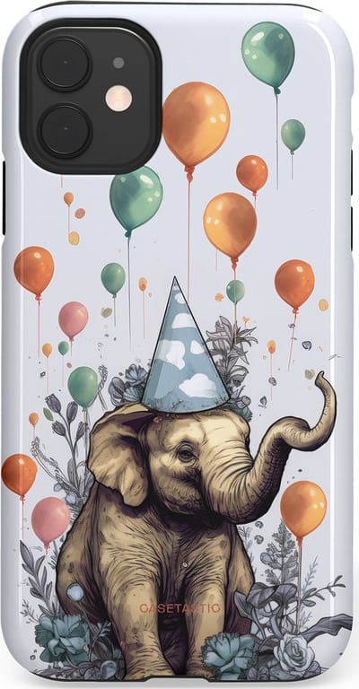 Casetastic Hoesje Geschikt voor Apple iPhone 11 - Stijlvolle Beschermende Duo-layer Case - Olifant Verjaardag