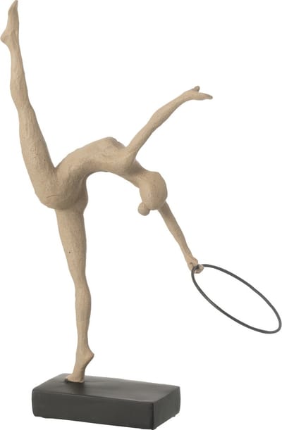 J-Line decoratie Gymnaste Hoepel Op Basis - polyresin - beige/zwart