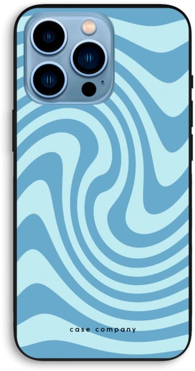 Case Company® - Hoesje geschikt voor iPhone 13 Pro Max hoesje - Swirl Blauw - Biologisch Afbreekbaar Telefoonhoesje - Bescherming alle Kanten en Schermrand