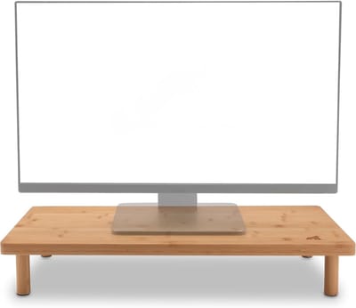 Famanu – Monitorstandaard van bamboe - 100% bamboe hout - XL formaat - schermverhoger voor monitoren en laptops - duurzaam - stevig en stijlvol - ideaal voor thuis of kantoorwerkplek