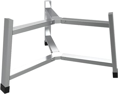 Kampvuur Standaard - Vuurkorf Houder - Outdoor Koken - Robuust Roestvrij Staal - 49.5 cm Hoogte - Zilver