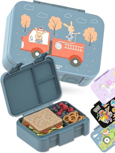 Compacte BPA-vrije Brotbox voor Kinderen, Lekvrije Lunchbox voor School en Kleuterschool - Ideaal voor Meisjes en Jongens, Praktisch en Licht - Brandweerblauw, 650 ml