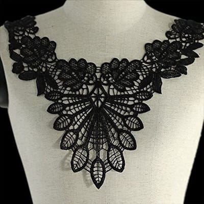 Solidchoice - Dailygoody - Topkraag Kraag Versiering - Lace Hals Collar - Perfect voor Jurk DIY - Zwart - Handwerk Decoratie - Ideaal voor Creatieve Projecten