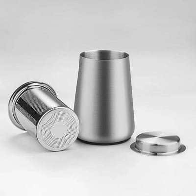Tasse en acier inoxydable Accessoire d'infusion Tamis à mailles fines Accessoire d'infusion de café Outil de cuisine Article de préparation du café durable gray
