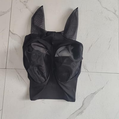 Geventileerd Vliegenmasker voor Paarden - Beschermhoes met Oren en Vizier, Gemaakt van Polyester, Geschikt voor Rijden en Stalling, Een Essentieel voor Stalling