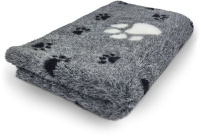 2 Stuks Vetbed - Dierenmat - Dierenkleed - Benchkleed - Antraciet met 3 Kleuren. Grote Voetprint Latex Anti Slip 75 x 50 cm - Machine wasbaar