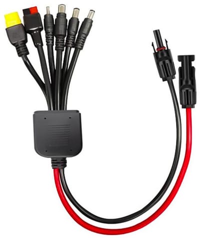 Allecto - Solar Kabel Adapter 6-in-1 - Universele Oplader - Voor Zonnepanelen - Multifunctioneel - Duurzaam - Geschikt voor zonnepanelen - Kleur zwart