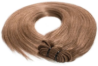 hair2heart Premium Echthaar Tressen om in te naaien Extensions glad - 40 cm 50 g 8/1 lichtblond as