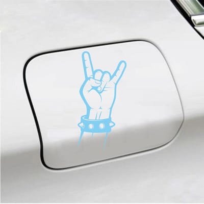 Bumpersticker - Rock N Roll - 16 X 10 - Licht Blauw