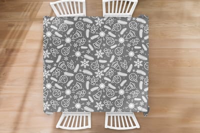 Kerst Tafelkleed - Kerstmis Decoratie - Tafellaken - Patronen - Kerstmis - Decoratie - 180x180 cm - Kerstmis Versiering - Tafeldecoratie Kerstmis - Kerstdecoratie tafel - Tafelversiering