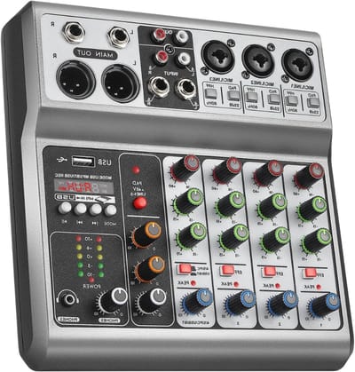 Aurixi® Audio Mixer – Streaming – DJ Draaitafel – DJ Mix Set – Veelkleurig - 21cm x 21cm x 7cm