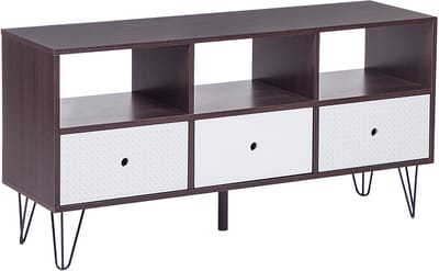 FOSTON - TV-meubel - Donkere houtkleur - MDF