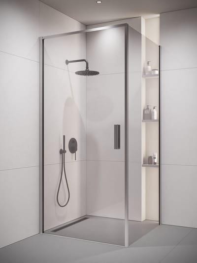 Badplaats Douchecabine Alava 90 x 90 x 190 cm – Chroom – Douchewand met Draaideur