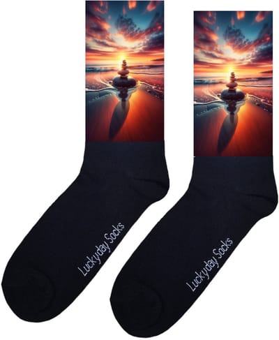 Balanssteen - Valentijn sokken - Verjaardag Cadeau - Grappige sokken - Leuke sokken - Hem Haar sokken - Vrolijke sokken - Strand - Vaderdag - Moederdag - Sint cadeau - Kerst cadeau - Leuk Cadeau - Speciaal cadeau - Socks maken Happy - Maat 37-44
