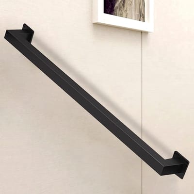 Trapleuning Smeedijzer - Wandmontage Leuning - Veiligheid Binnen - Stevig Smeedijzer - Tot 6 Meter - Zwart