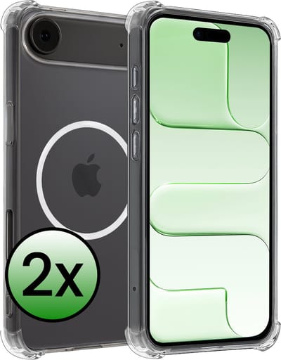 Hoesje 2 Stuks - Geschikt voor Apple iPhone Air - Magsafe Compatible - Sterk & Shockproof - Back Cover - Shock Proof Case - Telefoon Hoes - Transparant