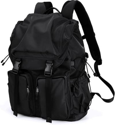 Famanu 30L Laptoprugzak voor Dames, Waterdicht 15,6 inch Laptop Rugzak Schoolrugzak voor Mannen en Tieners, Grote Rugzakken voor Reizen Zaken School Universiteit Werk, Zwart