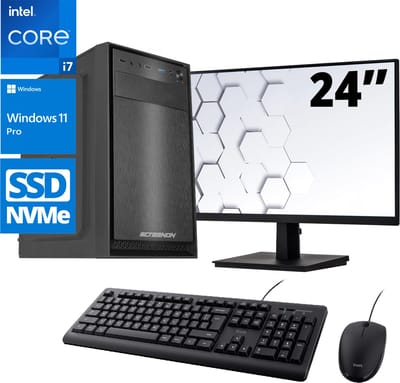 ScreenON - Office Set - Z60041 - V1 - (OfficePC.Z60041 + 24 Inch Monitor + Toetsenbord + Muis) + WiFi & Bluetooth