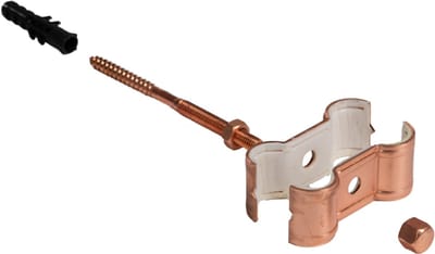 Rofix Dubbele Koperen Buisbeugel 22 mm met Montagebout 120 mm – Geïsoleerde Dubbele Pijpklem – 40000763