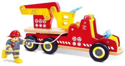 Houten brandweerwagen licht en geluid - Hape - vanaf 24 maanden