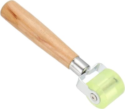 1,2" Geluidsdempende roller, Geluidsisolatie Tool Naadroller PU Wielroller Voor Behang Verwarmingsmat Auto, Houten Handvat