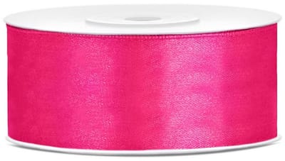 Partydeco Cadeaulint - roze - 2,5 cm x 25 meter - satijn - sierlint - inpakken - decoratie